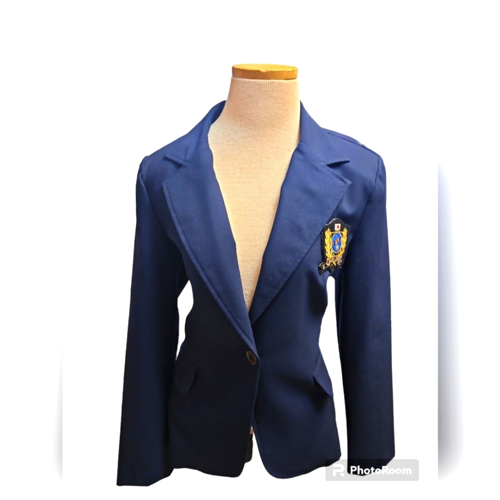 Vintage Star Clothing Company Navy single button blazer w/ crest like new condit